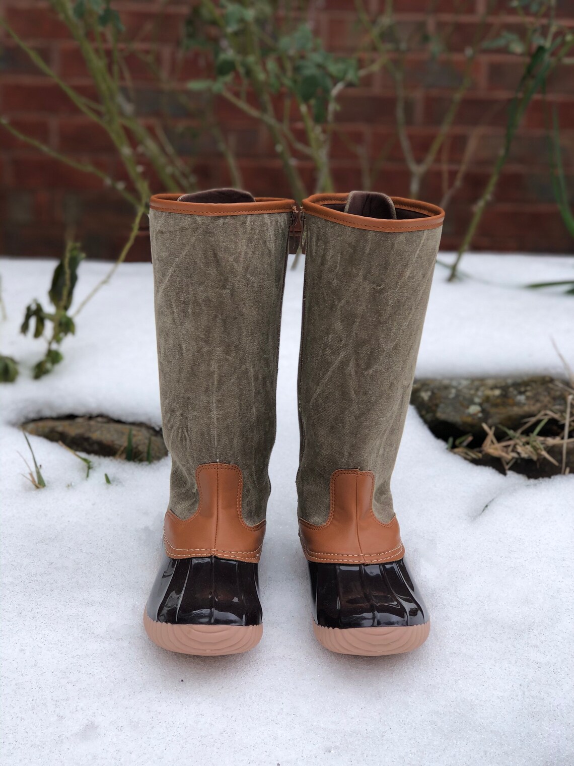 womens tall leather duck boots