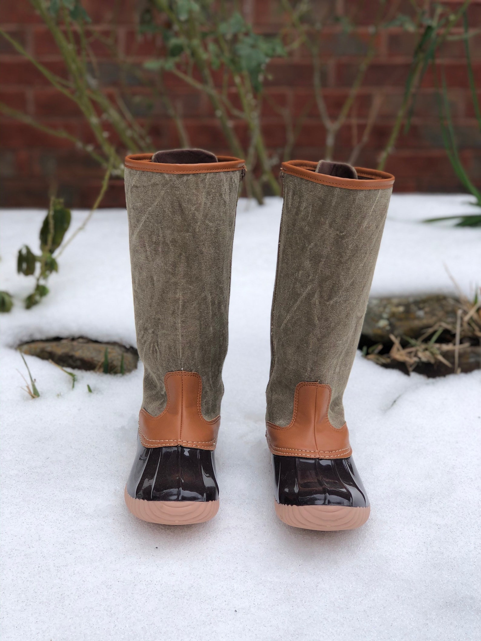 womens tall leather duck boots
