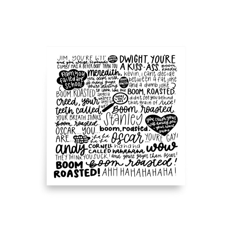 The Office Boom Roasted Funny Poster, Dunder Mifflin Boom Roasted