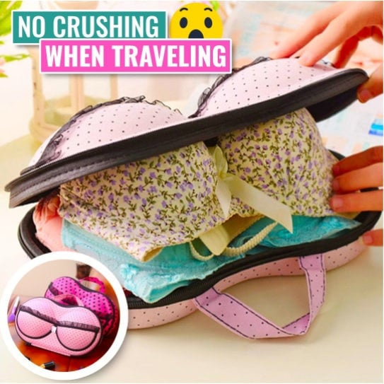 Flexible Travel Case fit Self Adhesive Silicone Bra Portable Organizer  Storage Bag for Underwear Bra