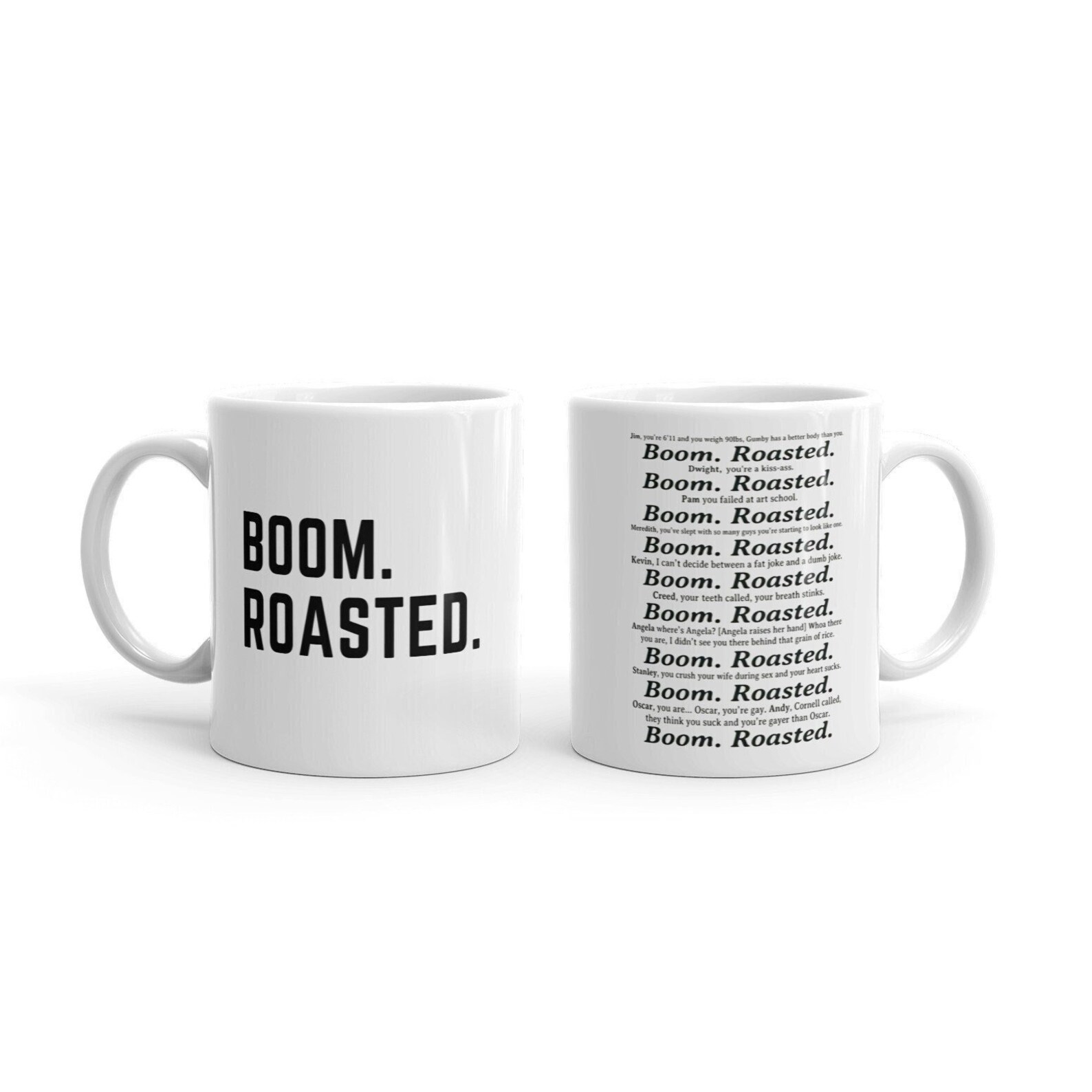 The Office Boom Roasted Funny Coffee Mug, Dunder Mifflin Boom Roasted