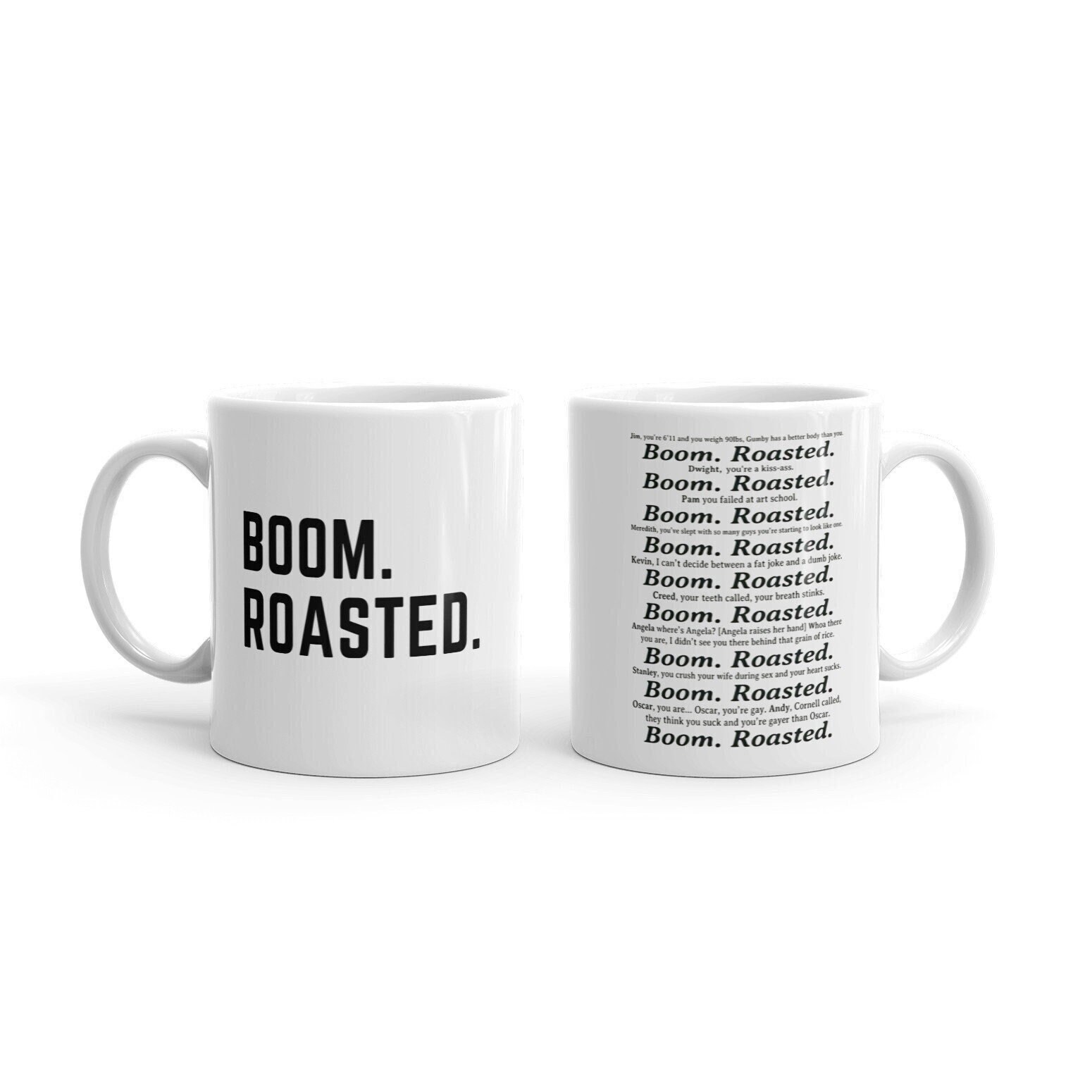 The Office Boom Roasted Funny Coffee Mug, Dunder Mifflin Boom Roasted