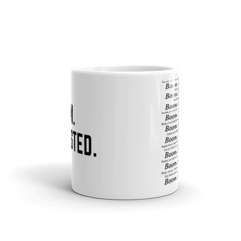 The Office Boom Roasted Funny Coffee Mug, Dunder Mifflin Boom Roasted