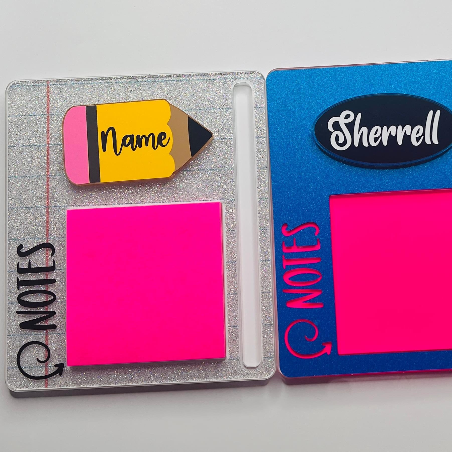 Teacher Sticky Notes Holder/note Holder With Pen Space/ Sticky Note Holder/ Teacher Gift/ Note