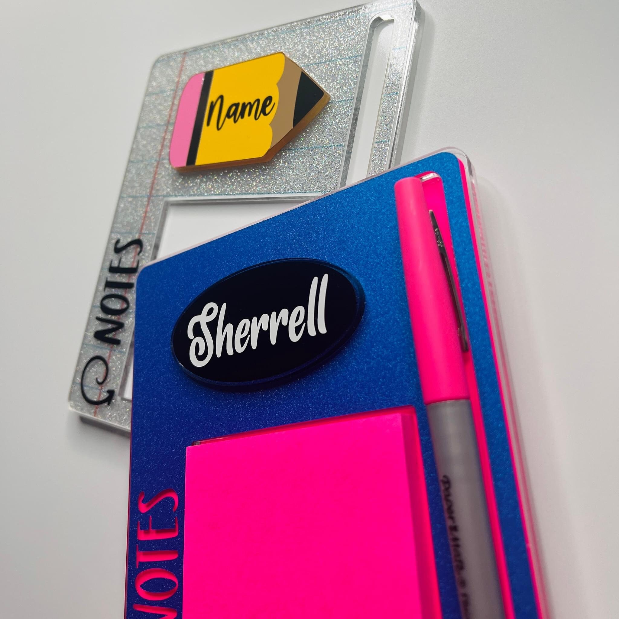 Teacher Sticky Notes Holder/note Holder With Pen Space/ Sticky Note