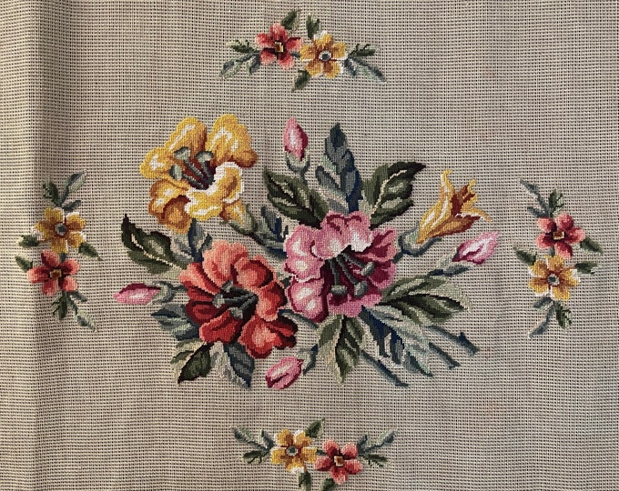 Floral Motif Needlepoint Canvas Needlepoint Floral Needlepoint Preworked Needlepoint Bucilla Needlepoint