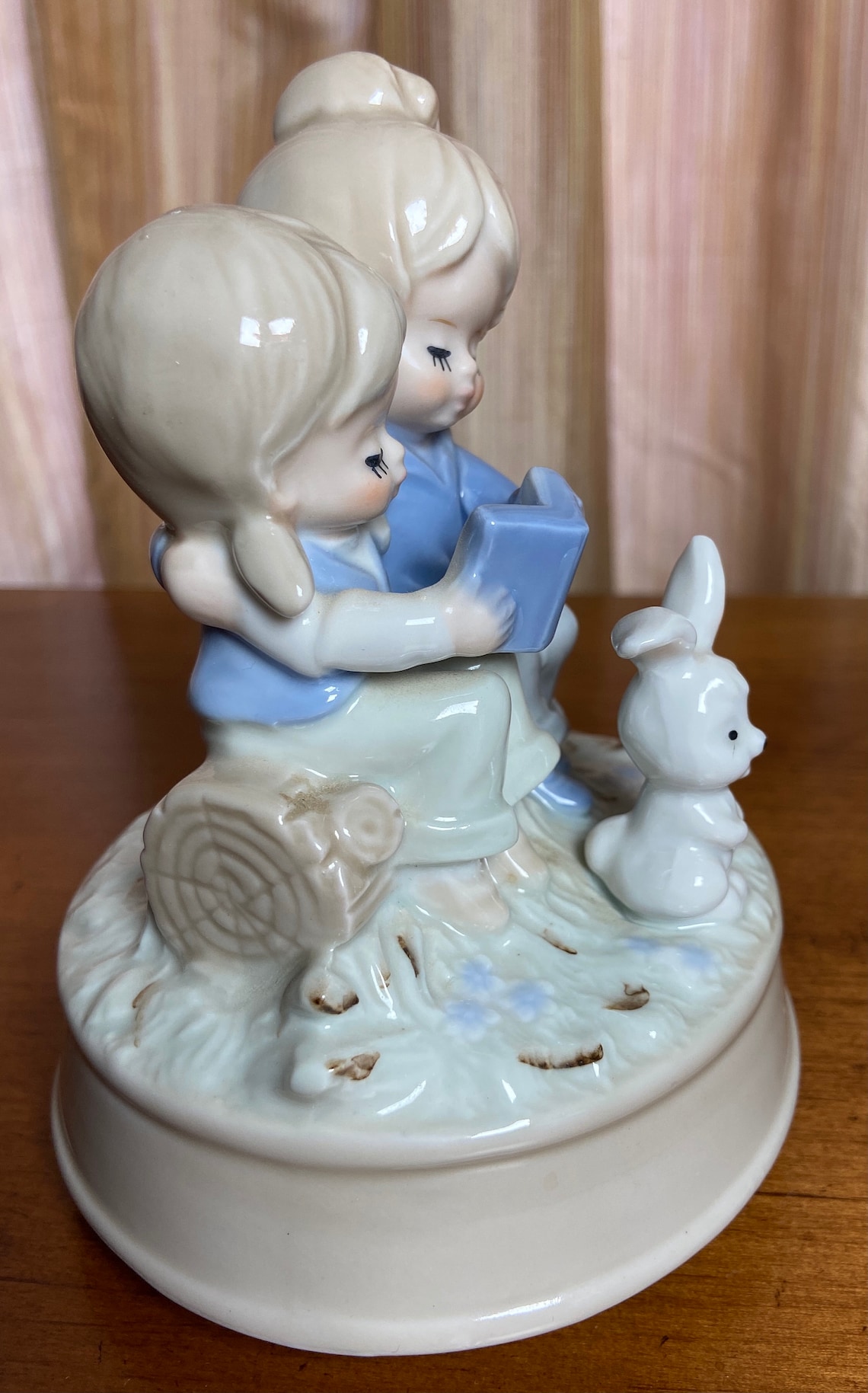 Music Box, Boy Girl Music Box, Music Box Figurines, Bunny Music Box