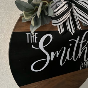Personalized Family Last Name Sign, Front Door Hanger, Family Name Gift, Round Last Name Front Door Sign, Closing Gift, Mothers Day Gift image 6
