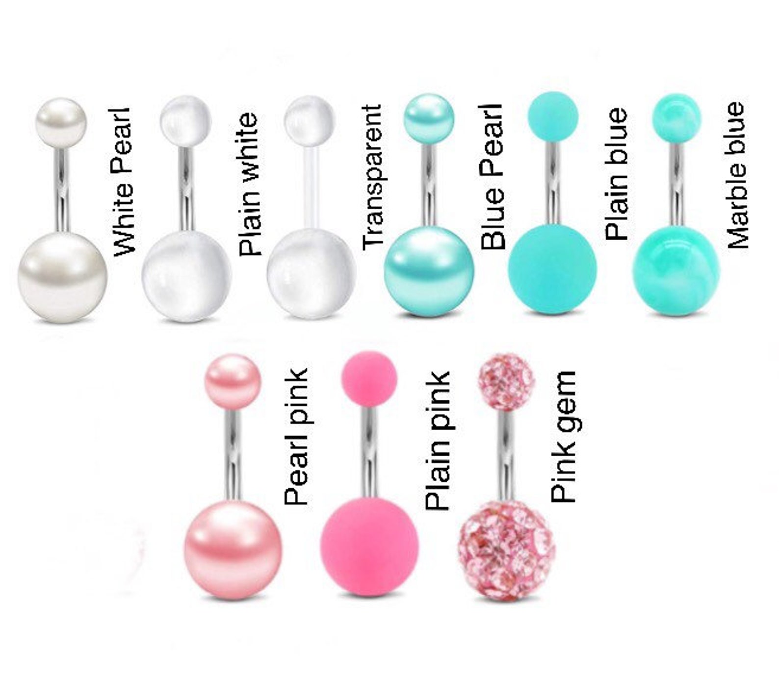 Belly button piercing set Etsy