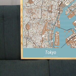 Karte von Tokio, Karte Poster, Poster Karte Geschenk, Spezielles Design