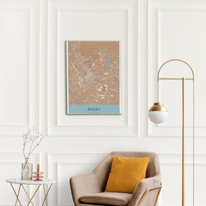 Karte von Charkiw Ukraine, Karte Poster, Poster Karte Geschenk, Spezielles Design