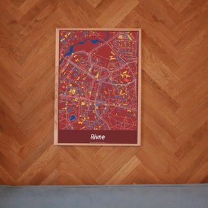 Rivne Landkarte, Ukraine, Map Poster, Poster Map Geschenk, Spezielles Design