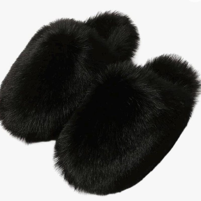 designer fur slides