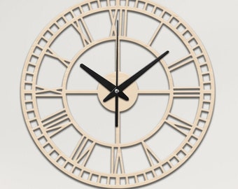 Horloge murale en bois avec chiffres, grande horloge rustique, horloge murale industrielle, horloge murale italienne, horloge murale surdimensionnée, horloge minimaliste