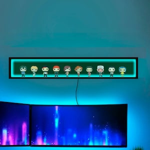 Lighted display case, Personalized wall shelf, Shelves with led,Lighted shelves,Neon shelf,Illuminated display case,Display case for figures