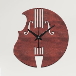 Violin wall clock, Music wall clock, Cello clock, Decorative clock, Rustic wall clock, Vintage wall clock, Violin decor, Instrument decor