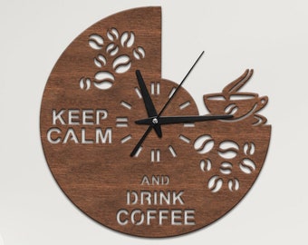 Coffee cup clock, Coffee wall clock, Cafe wall clock, Kitchen wall clocks unique, Coffee bar clock, Coffee time decor, Coffee shop decor