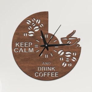 Coffee cup clock, Coffee wall clock, Cafe wall clock, Kitchen wall clocks unique, Coffee bar clock, Coffee time decor, Coffee shop decor