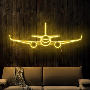 Airplane neon sign, Aircraft neon sign, Aviation neon sign, Kids room neon sign, Aviation decor, Game room neon, Airplane wall art decor