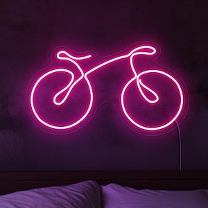 Bicycle neon sign, Bike led neon sign, Bike bicycle wall art, Cycling neon sign, Cycling gift, Bicycle lover gift, Bicycle wall art decor
