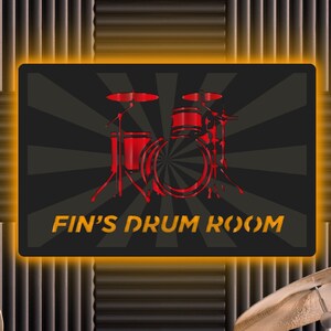 Drum room neon sign, Drum kit neon sign, Drum led sign, Drum light led, Custom drummer sign, Personalized drummer gifts, Music room decor
