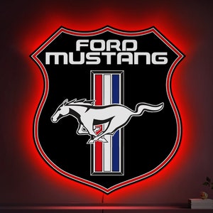 Ford Mustang neon sign, Ford Mustang logo, Mustang neon sign, Ford Mustang gift, Car logo sign, Ford Mustang wall art, Ford Mustang decor