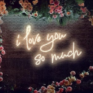 I love you so much neon sign, Wedding neon sign, Engagement neon sign decor, Romantic neon sign, Love neon sign, Wedding wall art decor