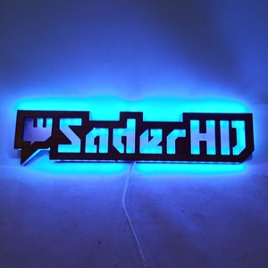 Etiqueta de jugador personalizada, letrero de gamertag, letrero de neón de gamertag, luz led de gamertag, letrero con nombre de gamertag, etiqueta de videojuego, regalo para gamer