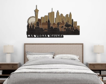 Las vegas skyline wall art,Las vegas wooden sign,Las vegas wood art,Las vegas wall art,Las vegas wall decor,Las vegas sign