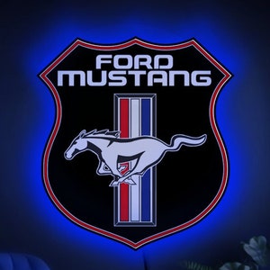 Ford Mustang led sign, Ford Mustang logo, Mustang light sign, Mustang lover gift, Car logo sign, Garage neon sign, Ford Mustang art decor