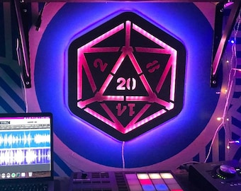 Dungeons and dragons led dice, Dice led sign, Dnd neon sign, Dnd led sign, D20 light sign, D20 lamp, dnd nightlight, Dungeons master gifts
