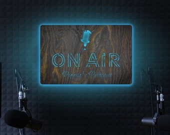Podcast-neonbord, Podcastverlichting, On Air-neonbord, Opname led-bord, Opnamestudio-bord, On-air led-bord, Radio-neonbord