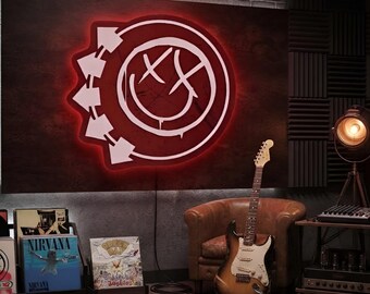 Blink 182 neon sign, Blink 182 led sign, Blink 182 logo, Blink 182 lover gift, Rock neon, Blink 182 art, Rock band decor, Blink 182 decor