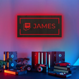 Letrero de neón con nombre de jugador personalizado, letrero de neón con nombre de jugador personalizado, letrero de neón para sala de juegos, letrero de neón para pared de gamer, letrero de led con nombre de gamer