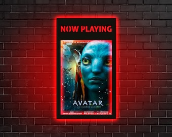 Movie poster neon sign, Movie poster neon light, Movie poster light box, Movie poster frame,Theater decor neon,Display neon sign,Poster neon