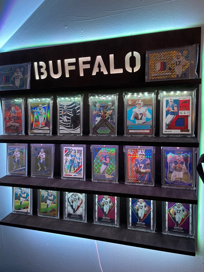 Sports card display wall shelf,Card led display stand,Display shelf lighted,Led display shelf,Trading card display shelf,Sports card storage image 10