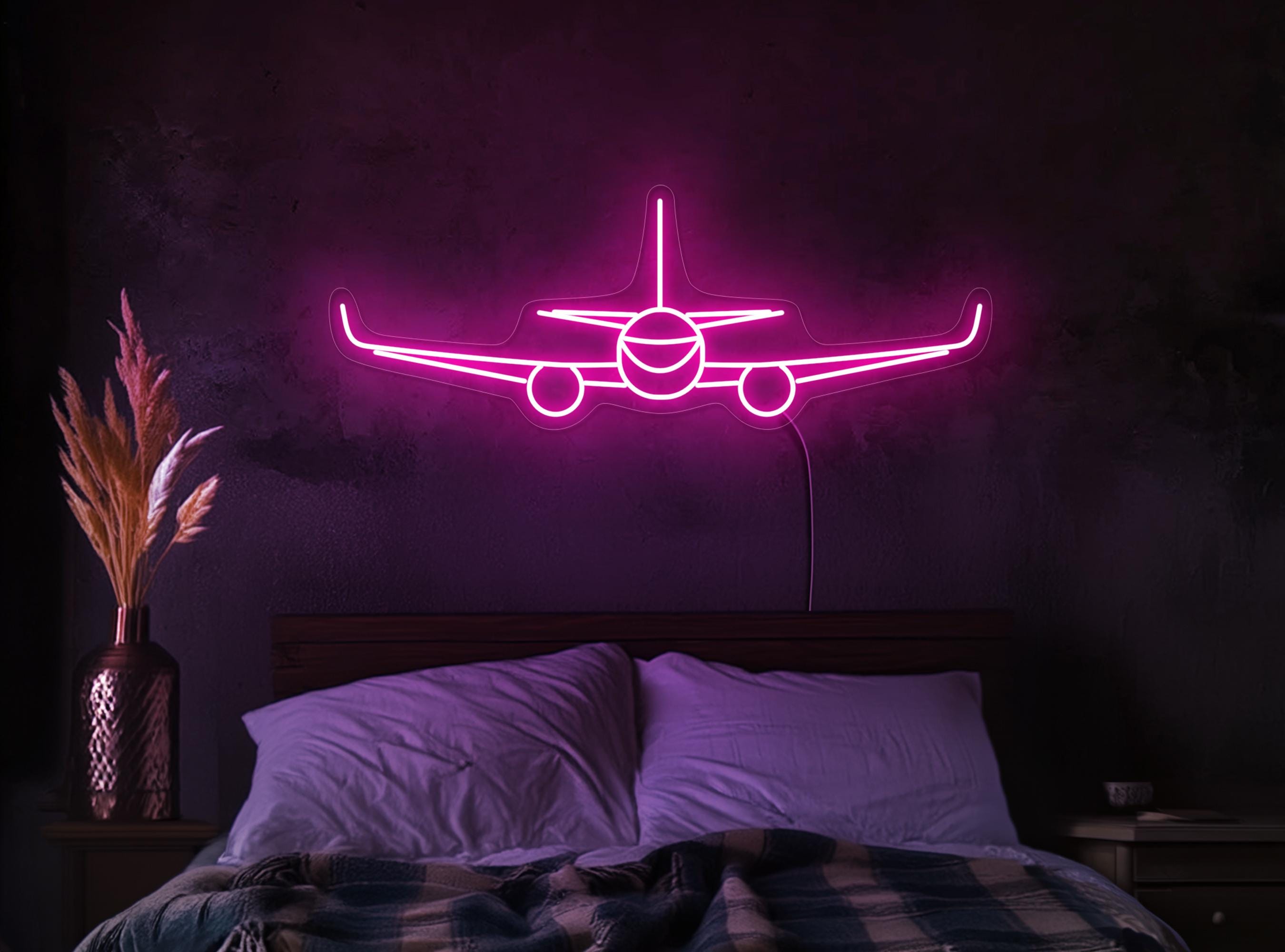 Airplane Neon Sign, Aviation Neon Sign, Aircraft Led Sign, Gift for ...