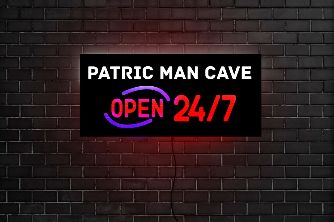 Man Cave Sign Personalized Custom Man Cave Led Sign Man Cave Etsy