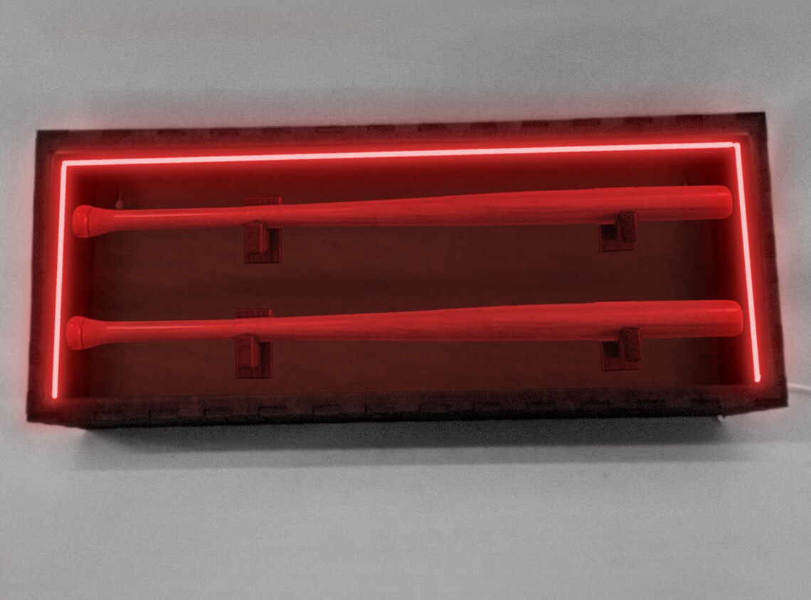 Baseball Bat Led Wall Mount, Baseball Bat Led Display Case, Shadowbox ...