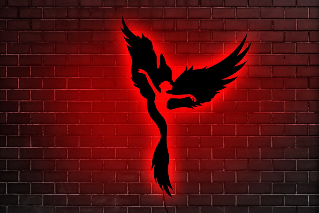 Phoenix Neon Sign, Phoenix Wall Art, Rising Phoenix and Women Wall Art