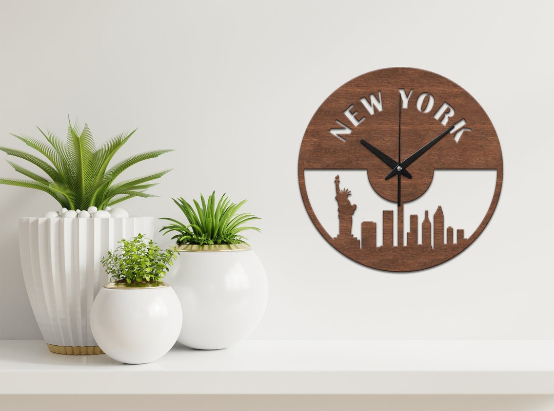 New York Wall Clock, New York City Clock, New York Skyline Clock