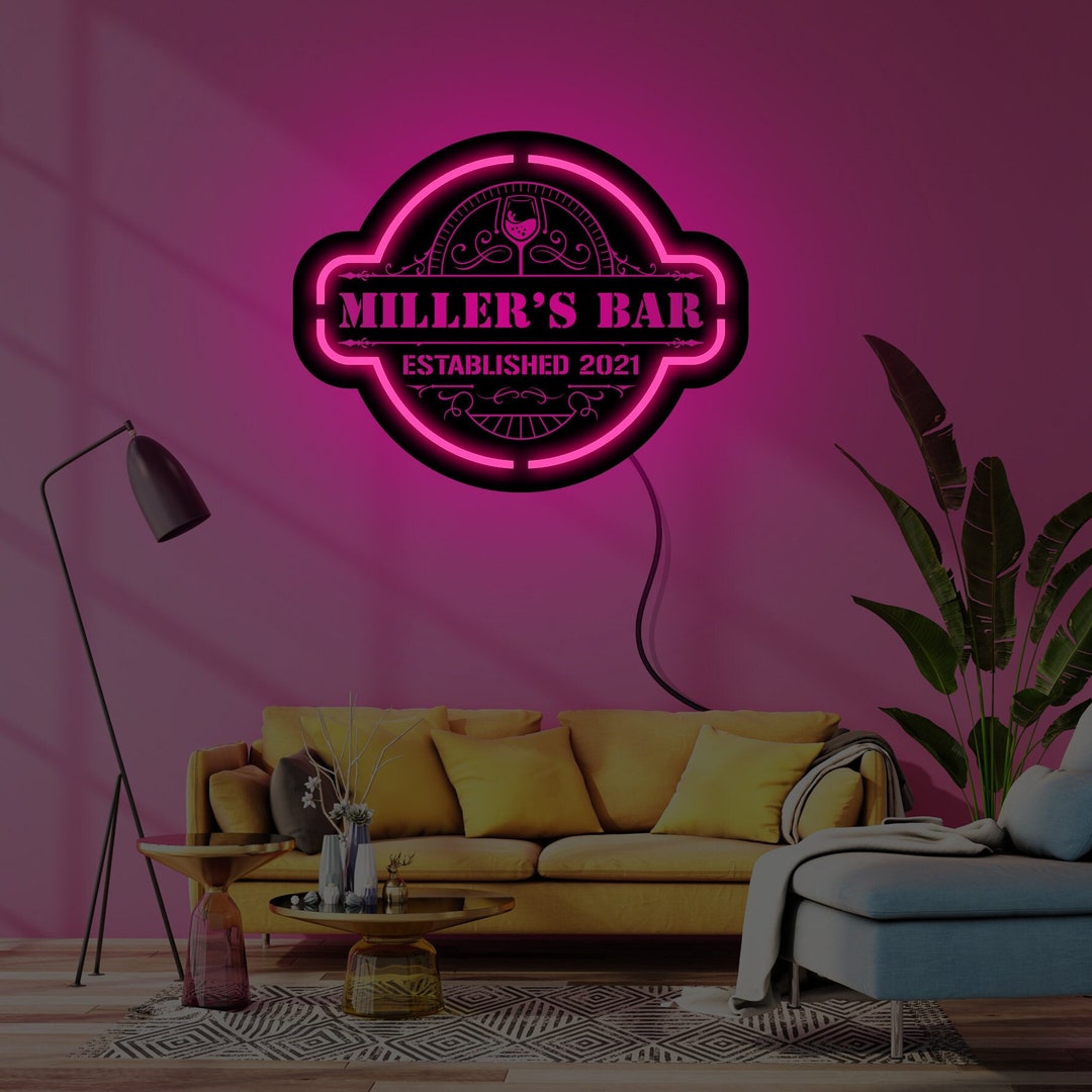 Custom Bar Neon Sign, Personalized Bar Neon Sign, Custom Bar Led Sign