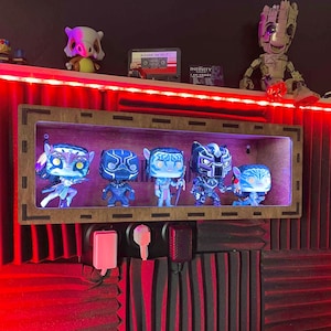 Custom neon shelf, Neon display shelf, Led display shelf Display case light up, Custom display shelf, Led floating shelf, Wood display shelf