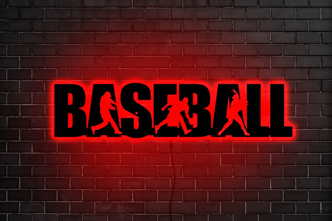 Baseball Neon Sign Baseball Led Light Baseball Wall Decor Etsy