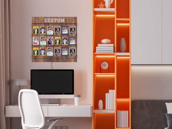 Football Card Display,trading Card Stand Custom,sports Card Display Wall  Shelf,baseball Card Holder,led Display Cabinet,football Player Gift - Etsy