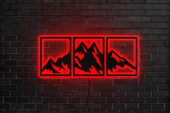 Mountain wood wall art set, Wood mountain decor, Wooden mountain art, 3 panel wall art mountains, Mountains wooden wall art set