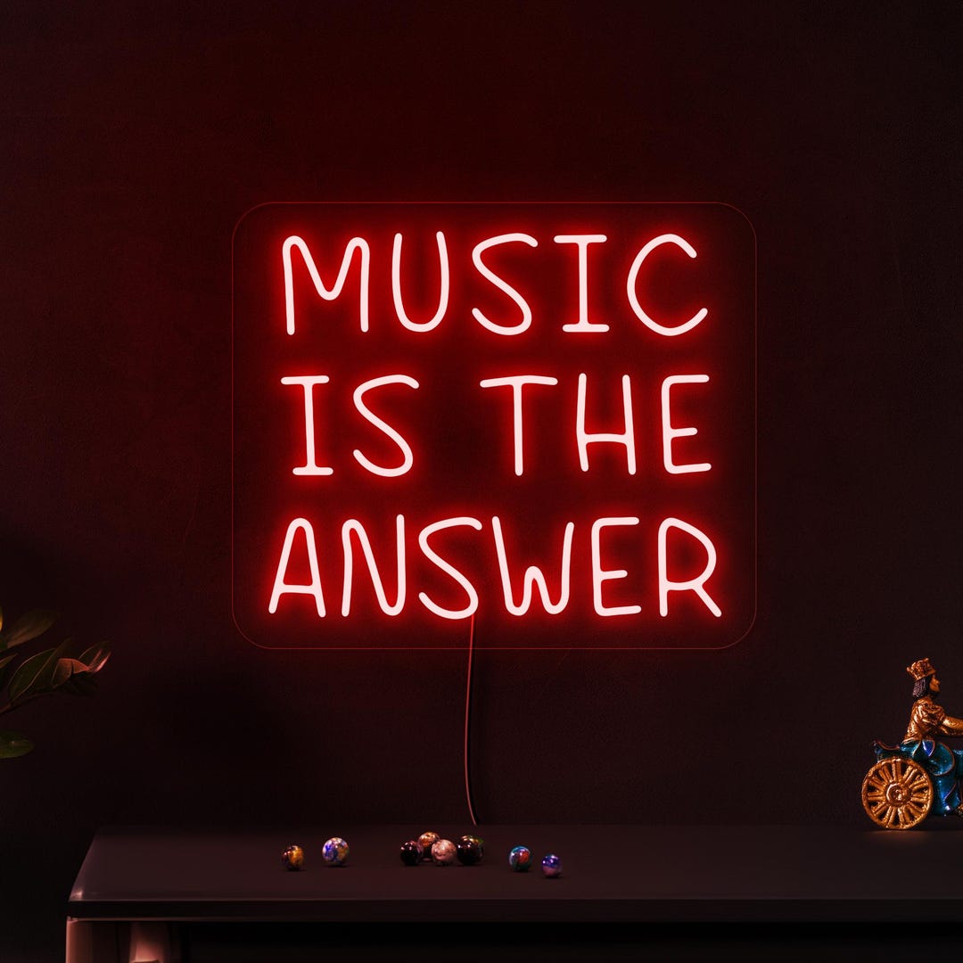 Gyaksjm Music Is The Answer Neon Sign for Wall Decor Warm