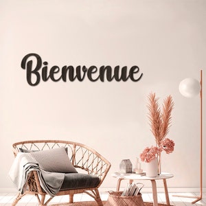 Bienvenue sign,French welcome sign,Bienvenue wooden sign,Bienvenue wood sign,Welcome wall art,Laser cut wood sign,Wood words for wall