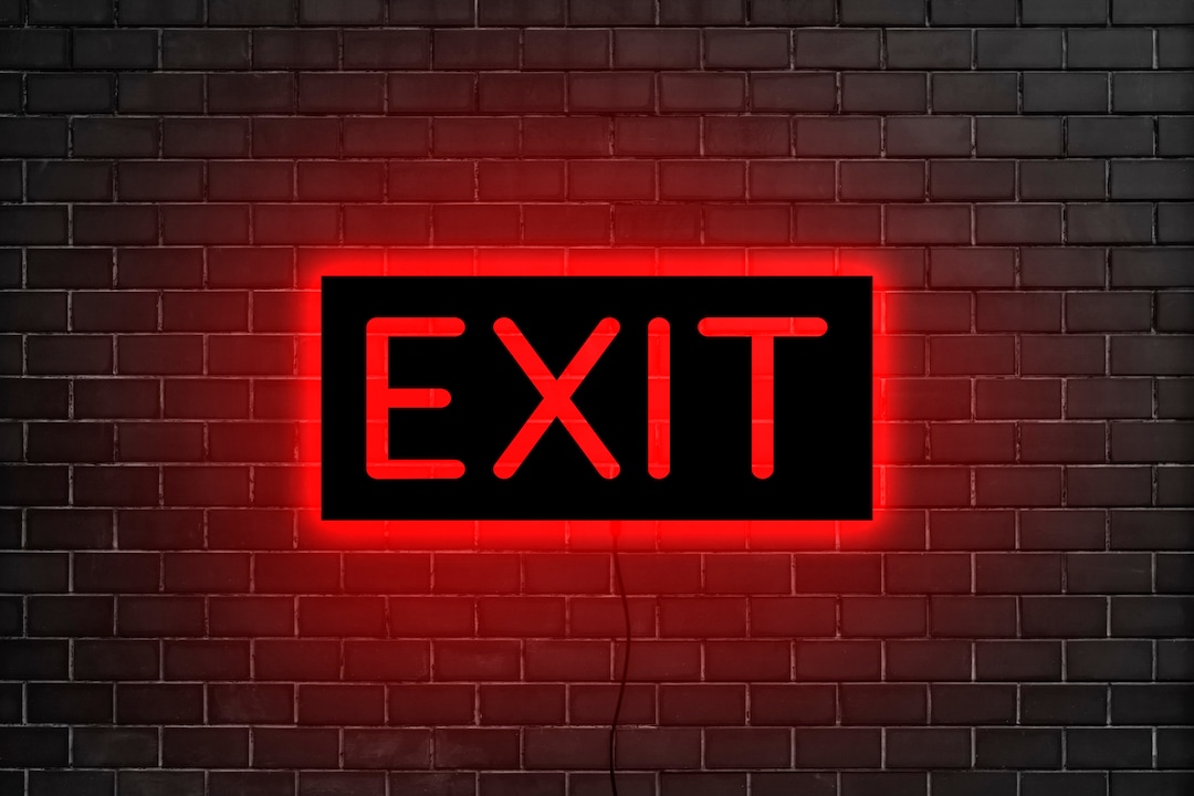 Exit Sign Light, Exit Wall Sign, Exit Sign, Exit Light, Exit Neon Sign