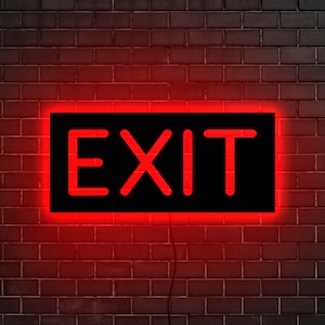 Exit sign light, Exit wall sign, Exit sign, Exit light, Exit neon sign, Exit neon light, Exit light up sign, Exit neon sign custom, Exit led